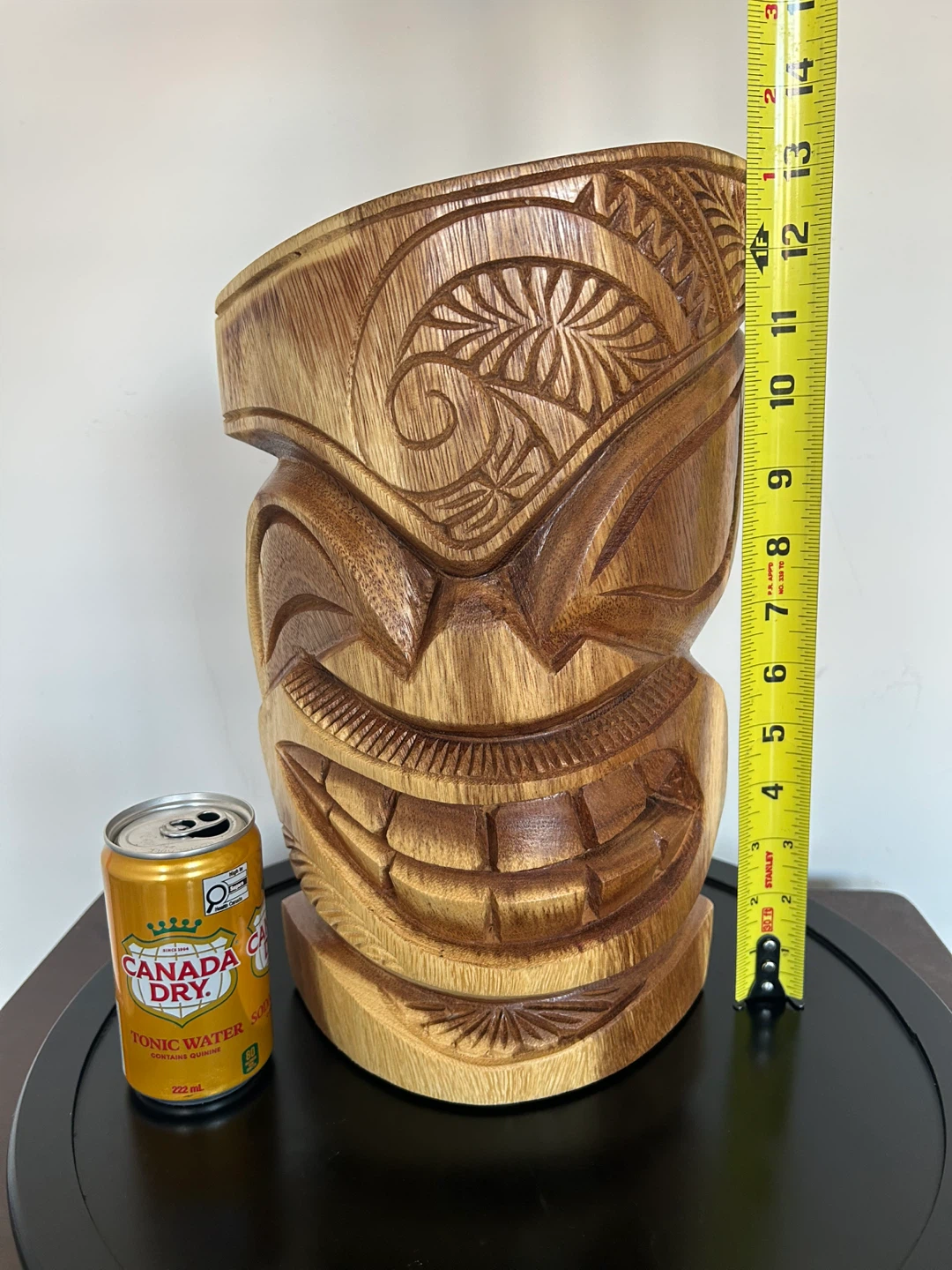 Large & Heavy Hand-Carved Solid Wood Tiki Face – 12.5” - photo 2