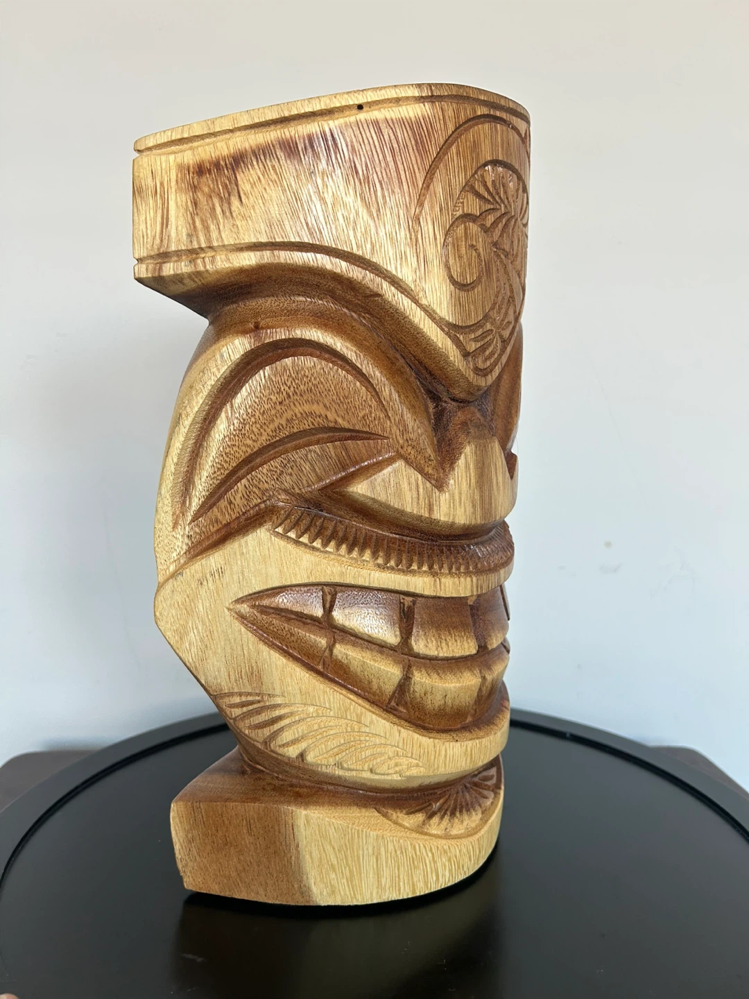 Large & Heavy Hand-Carved Solid Wood Tiki Face – 12.5” - photo 4
