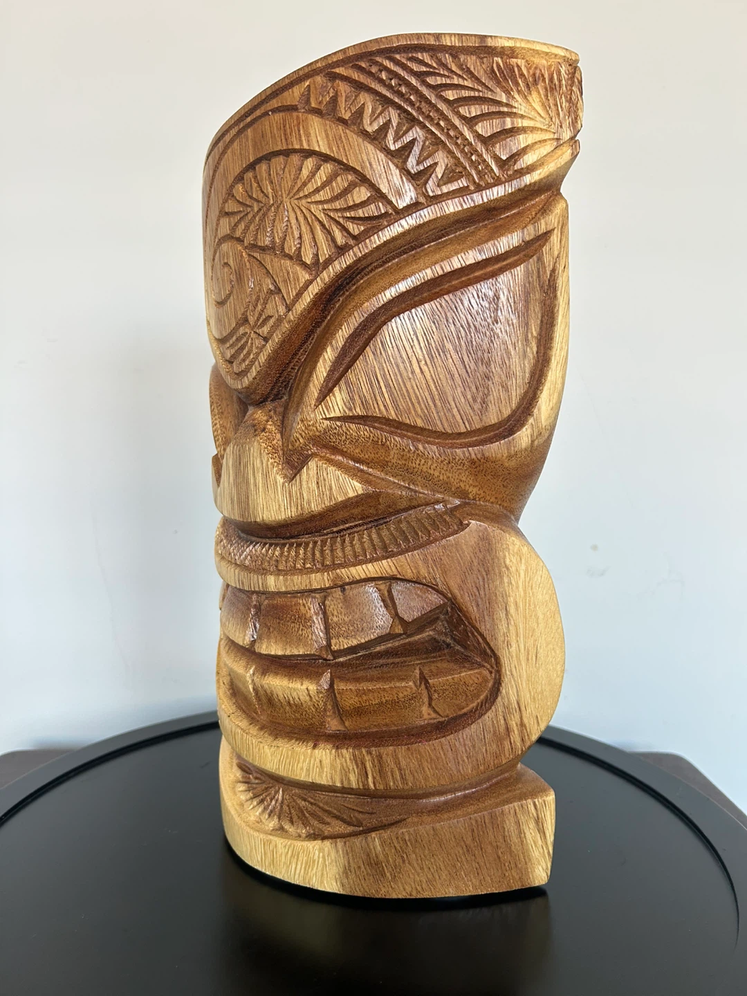 Large & Heavy Hand-Carved Solid Wood Tiki Face – 12.5” - photo 3