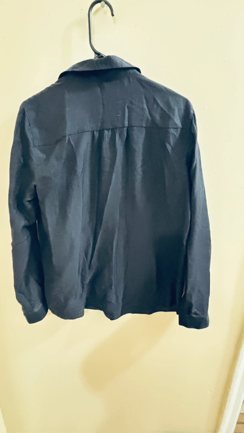LOFT Navy Blue Button-Up Shirt - photo 2
