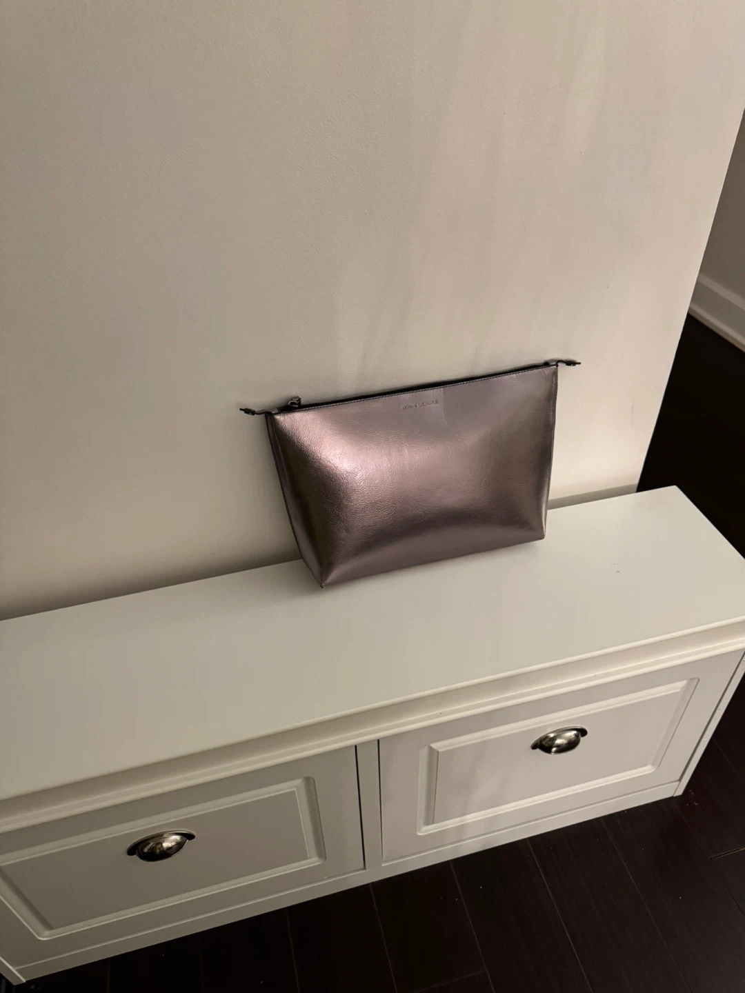 Metallic Cosmetic Bag-Armani Exchange