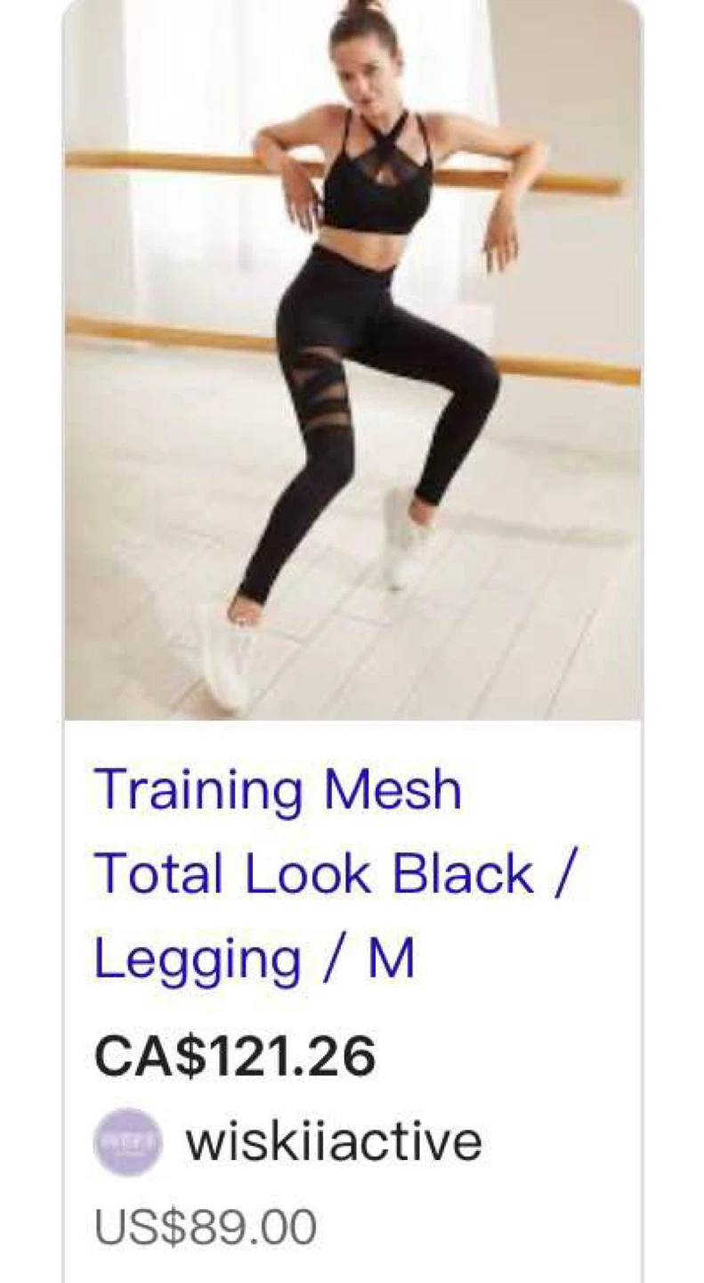 brand new WISKII active black leggings size L yoga pants - photo 3