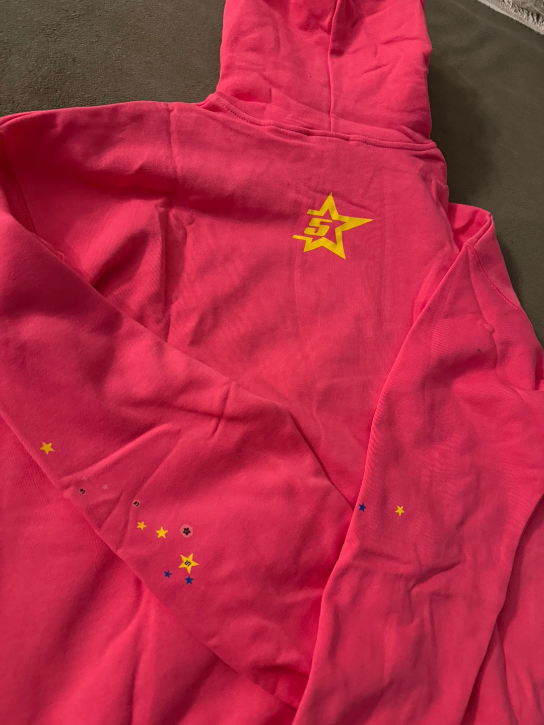 Sp5der Pink “Nevermind The Spider” Rhinestone Hoodie – Size S - photo 4