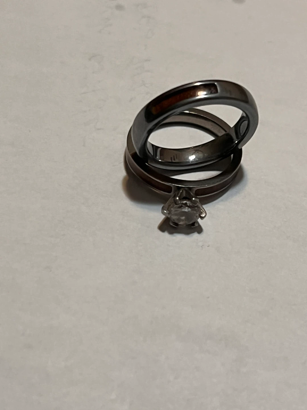 Engagement Ring Set with Wooden Inlay - photo 3