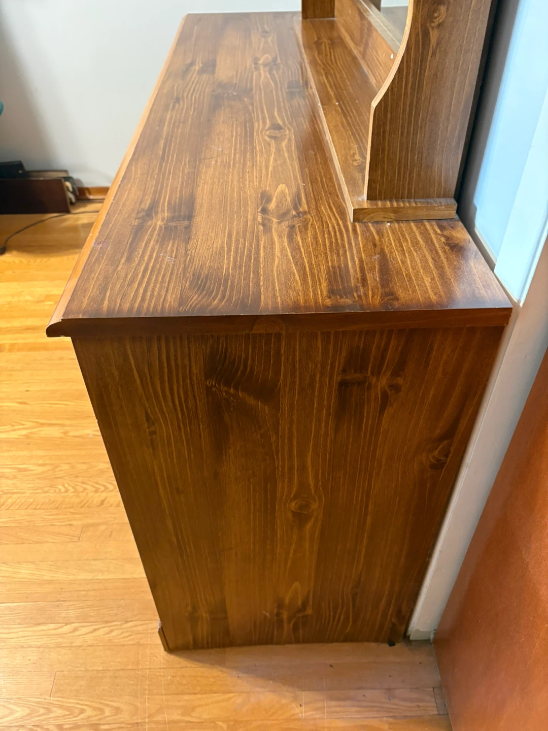 Wooden Dresser with Mirror and Shelving - photo 5