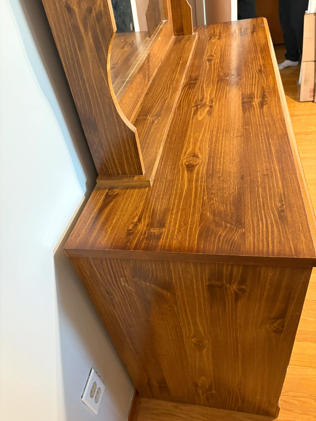 Wooden Dresser with Mirror and Shelving - photo 4