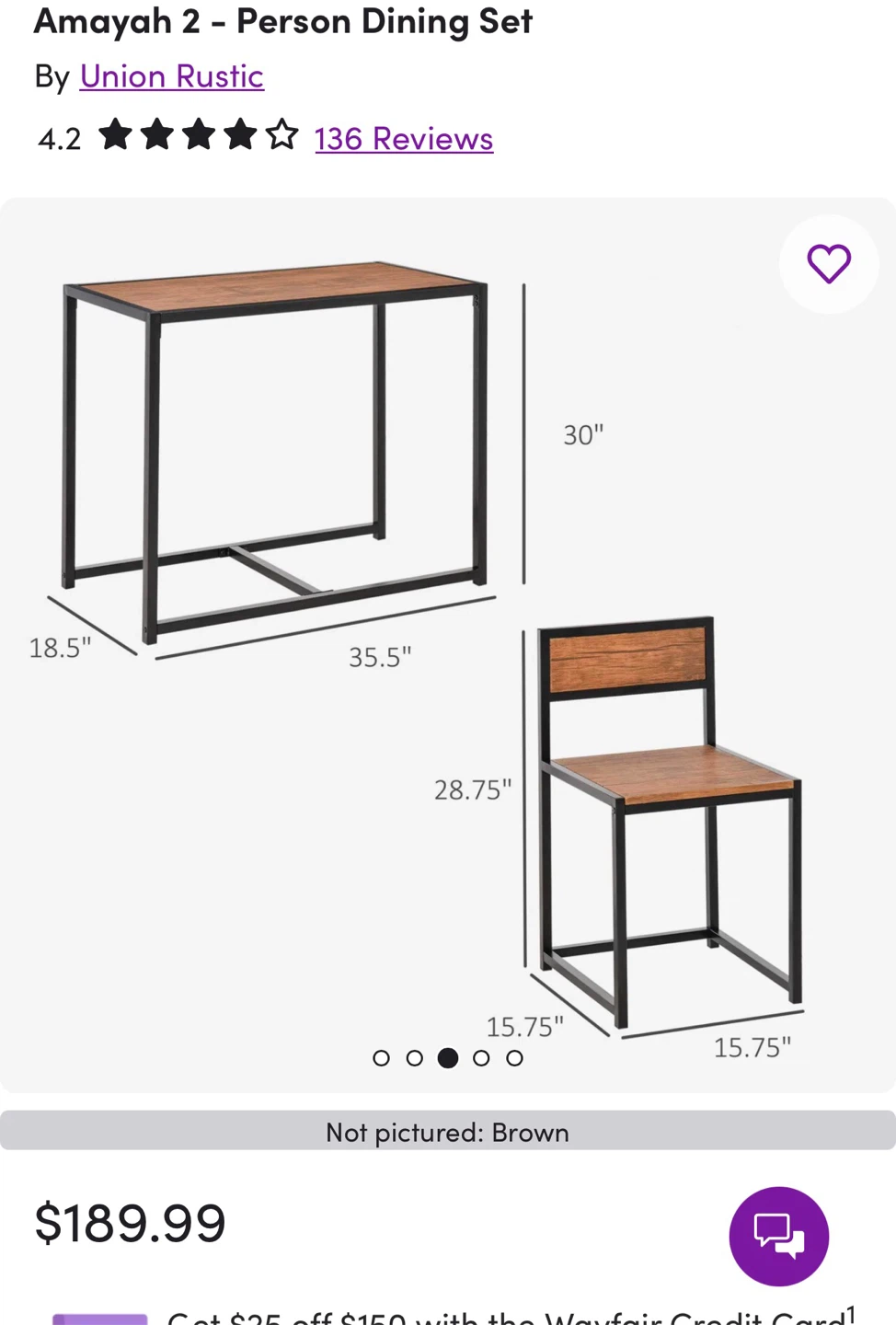 Union Rustic 2-Person Dining Set - photo 4