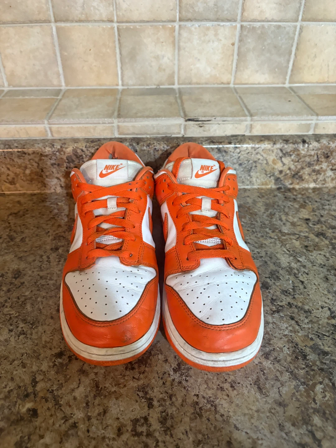 Nike Dunk Low Orange White Sneakers - photo 4