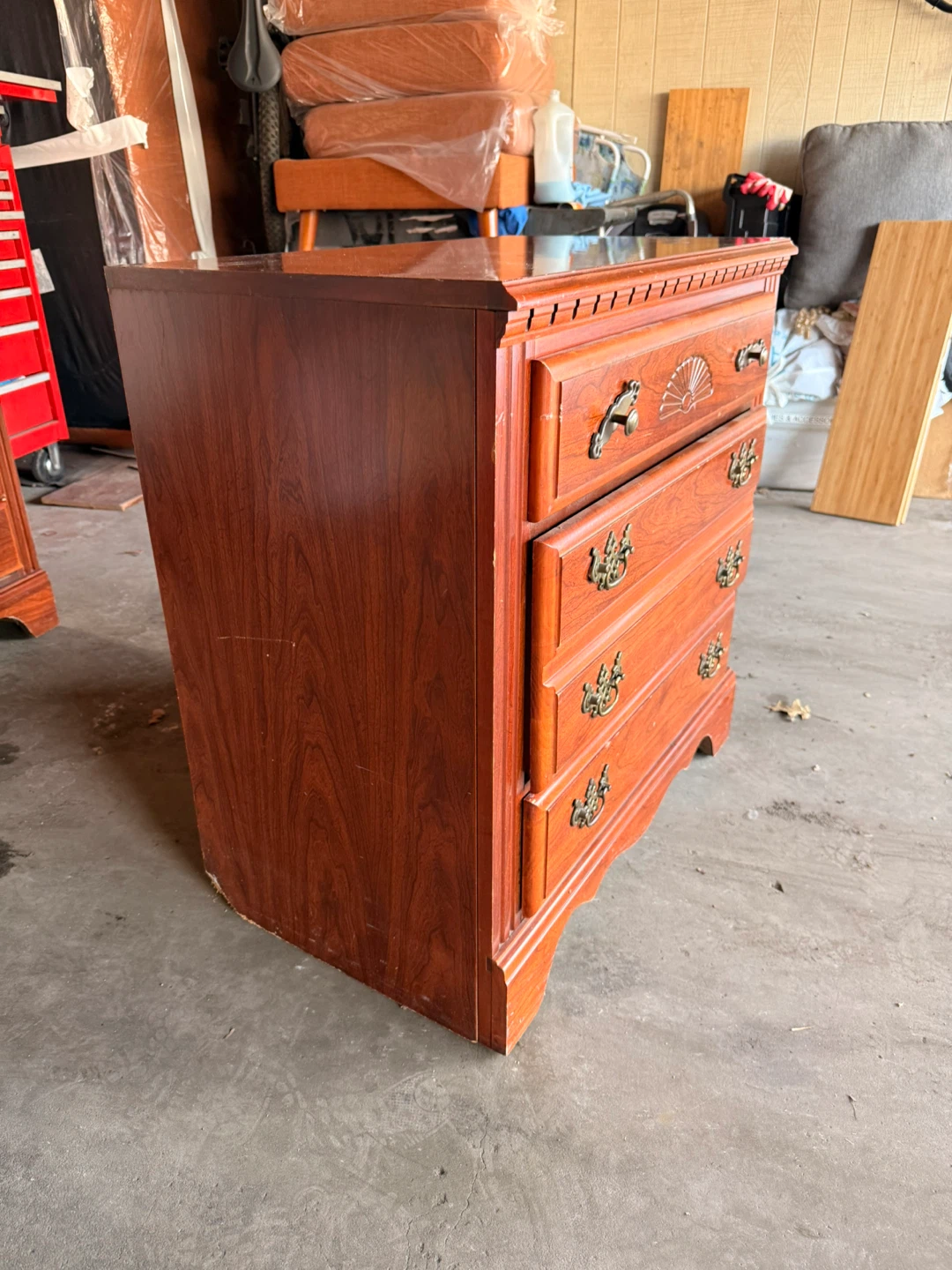 3 Cherry Wood Nightstand with 3 Drawers - photo 2