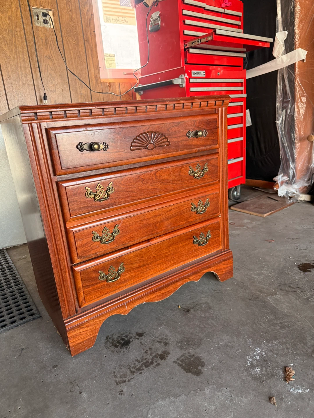 3 Cherry Wood Nightstand with 3 Drawers - photo 5