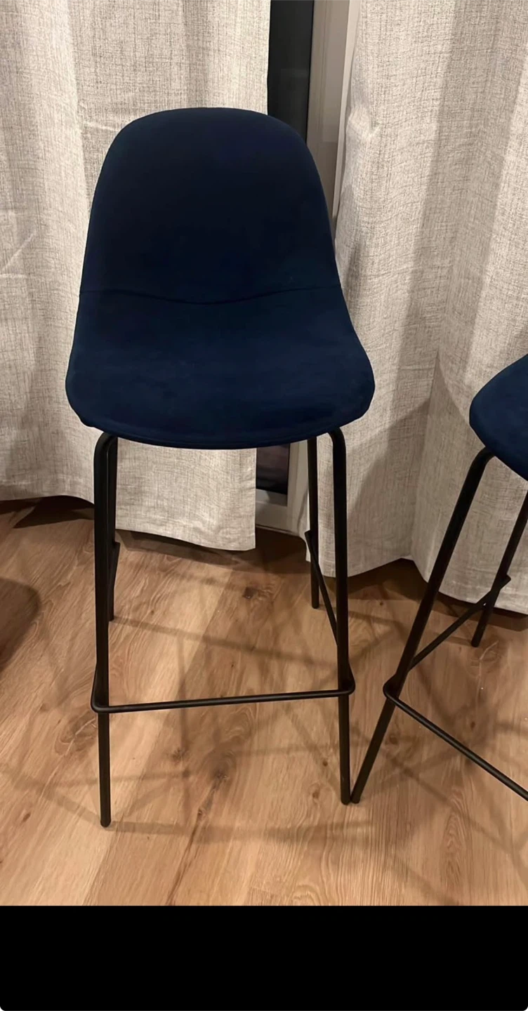 Set of 2 Navy Blue Bar Stools