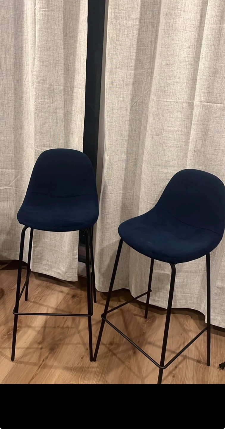 Set of 2 Navy Blue Bar Stools - photo 2