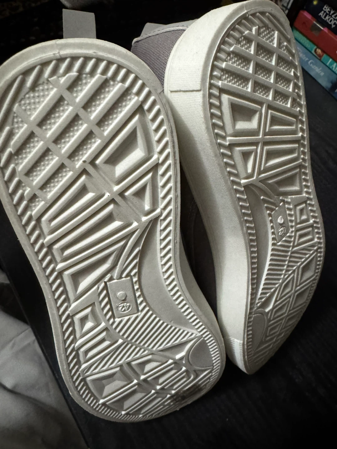 Men's Grey Canvas High-Top Sneakers Size 42
