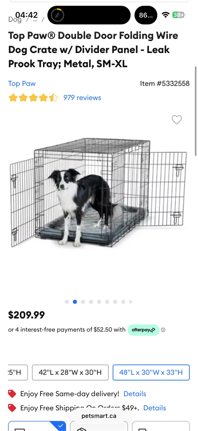 Top Paw Double Door Folding Wire Dog Crate 🧡 - photo 4