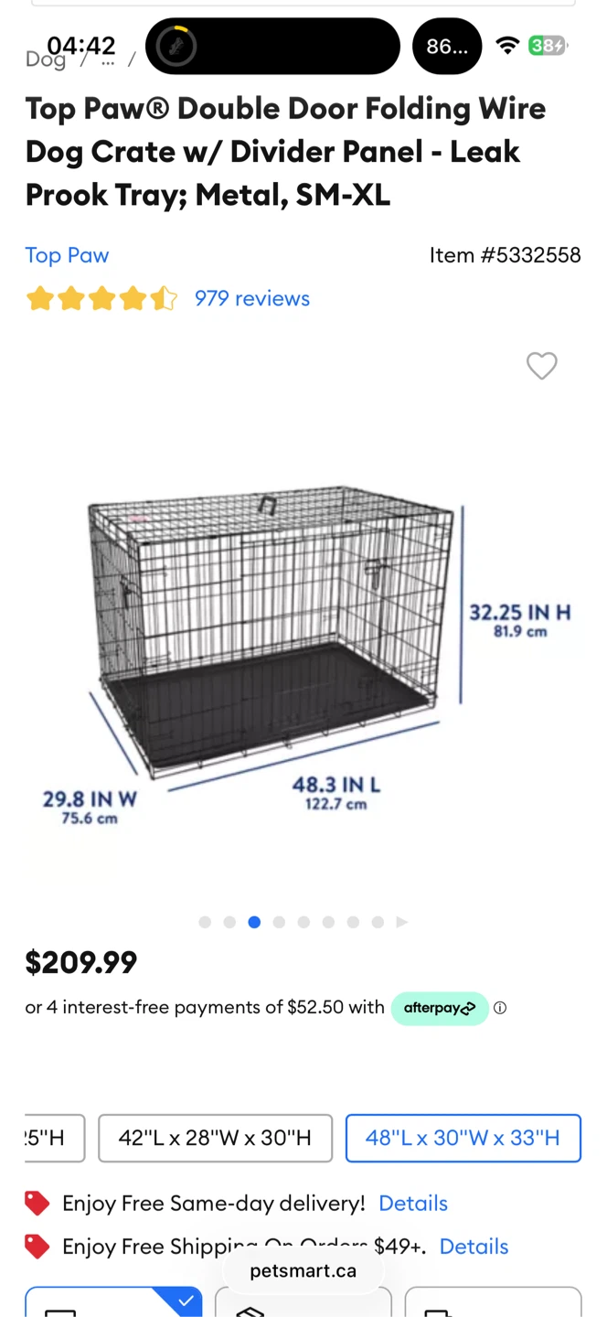 Top Paw Double Door Folding Wire Dog Crate 🧡