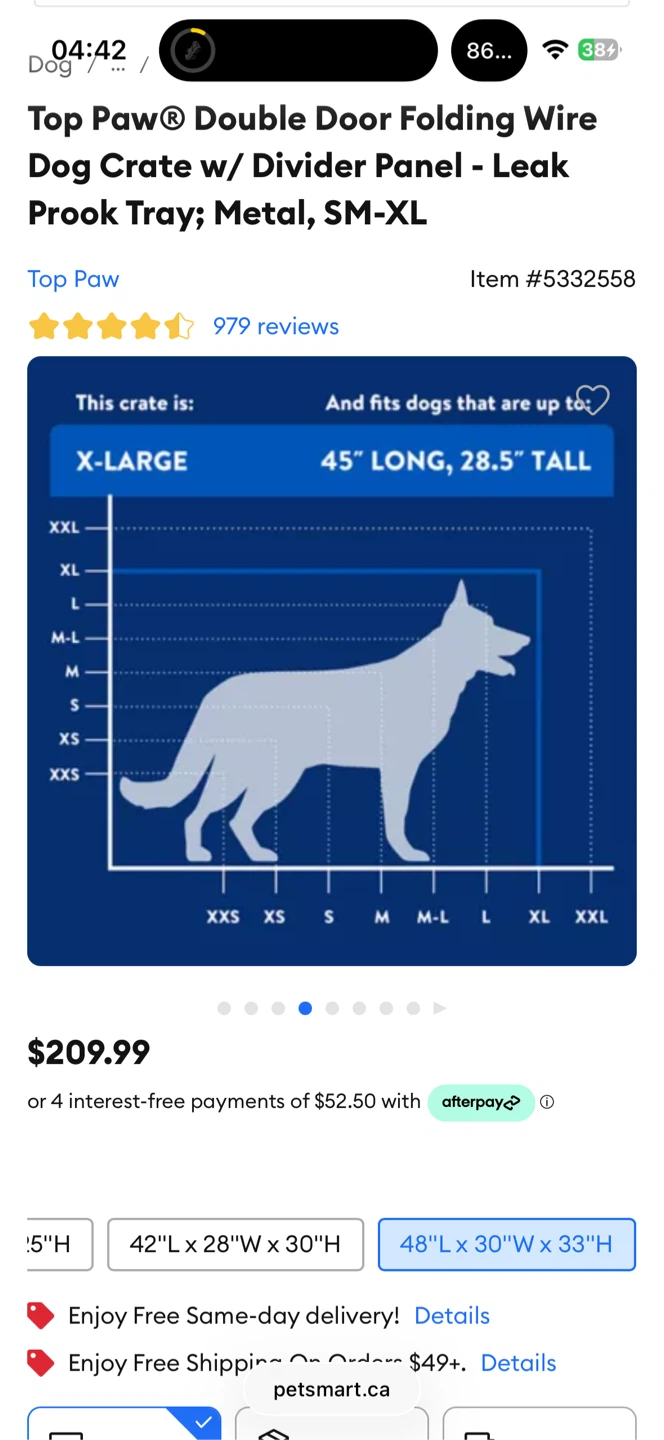 Top Paw Double Door Folding Wire Dog Crate 🧡 - photo 3