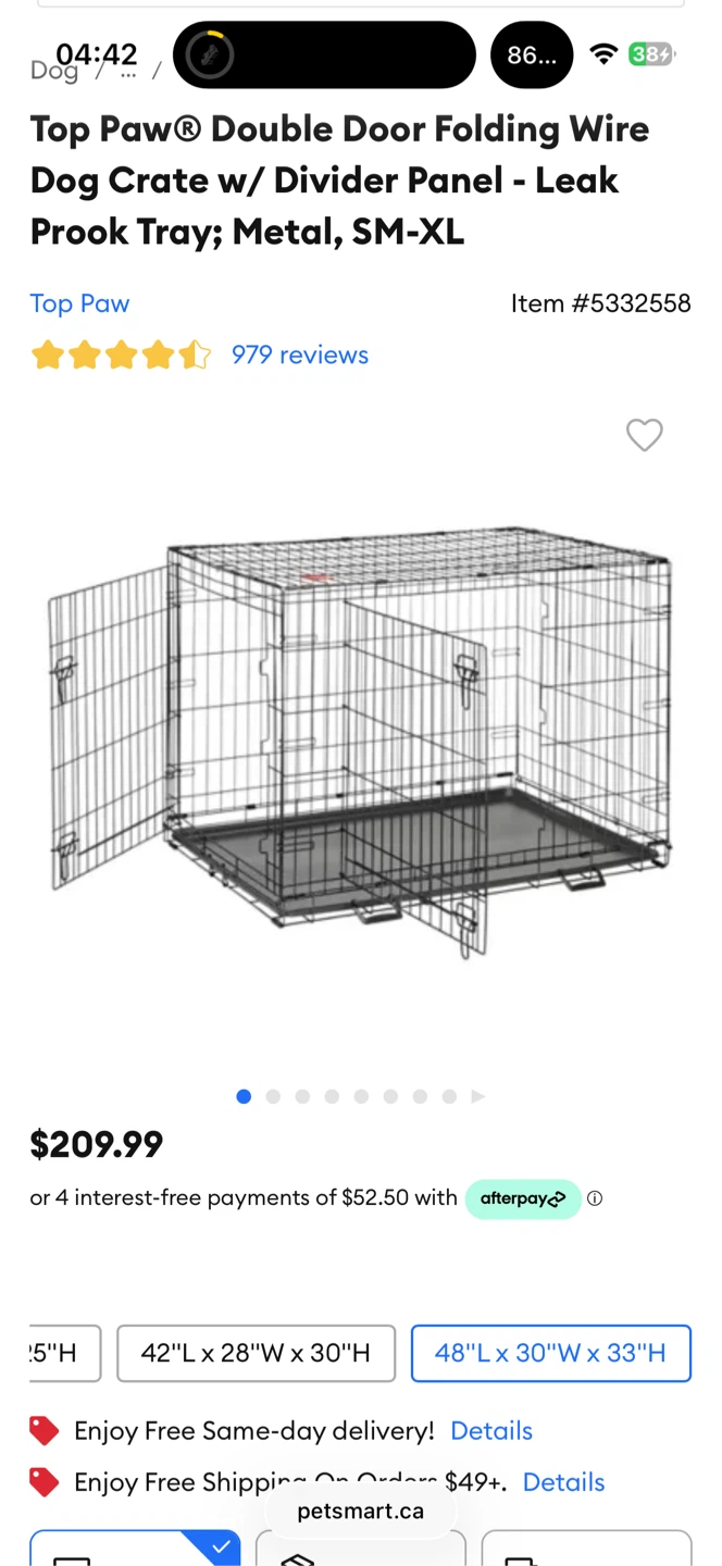 Top Paw Double Door Folding Wire Dog Crate 🧡 - photo 2