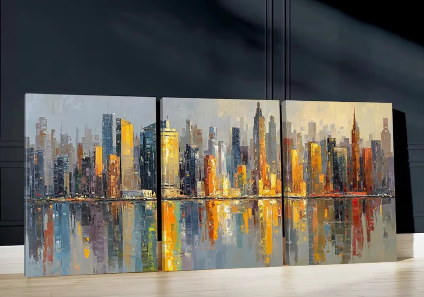 3-Panel Cityscape Canvas Art Print