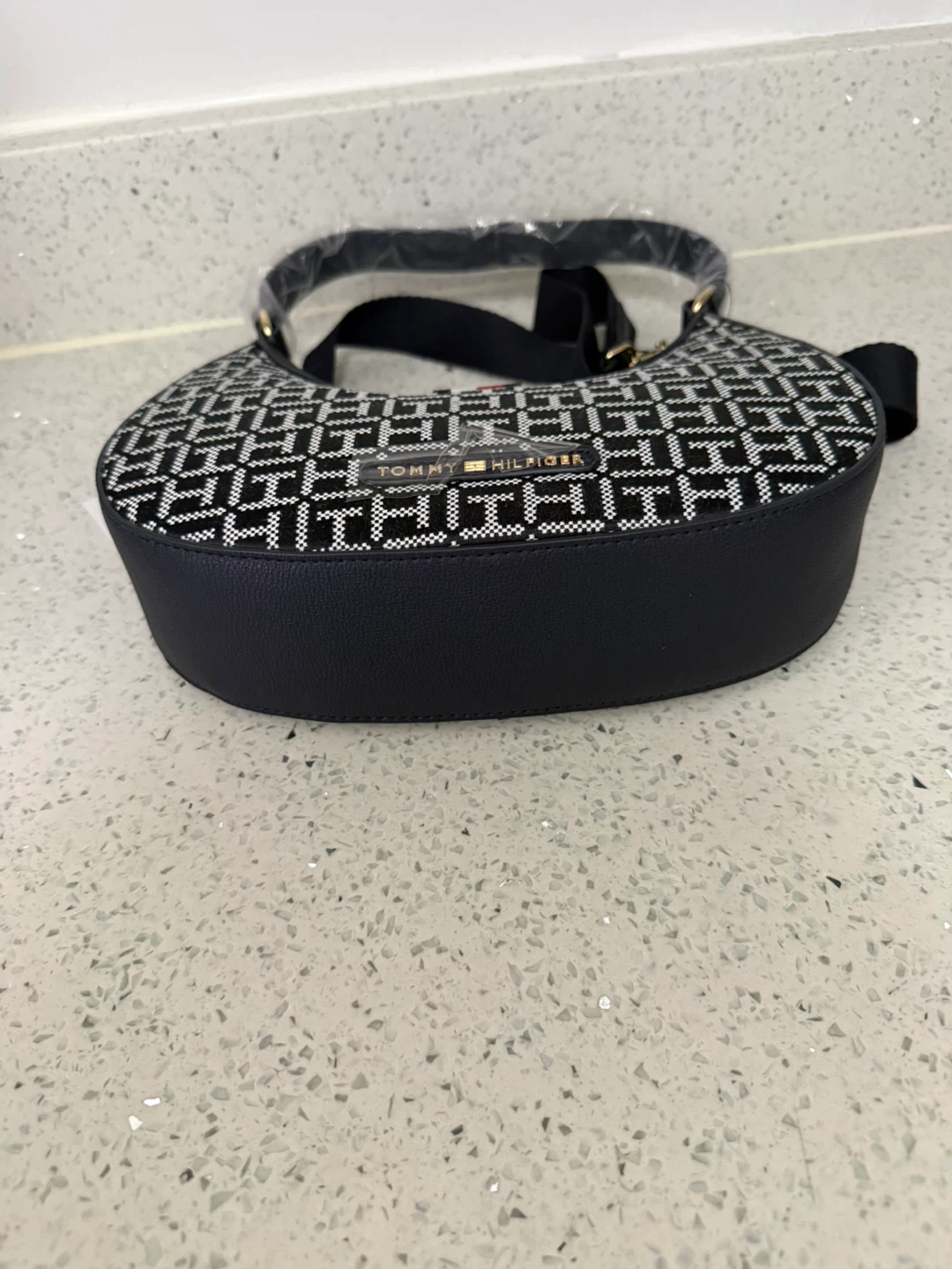 Tommy Hilfiger Hobo Shoulder Bag - Black/White Monogram - photo 3