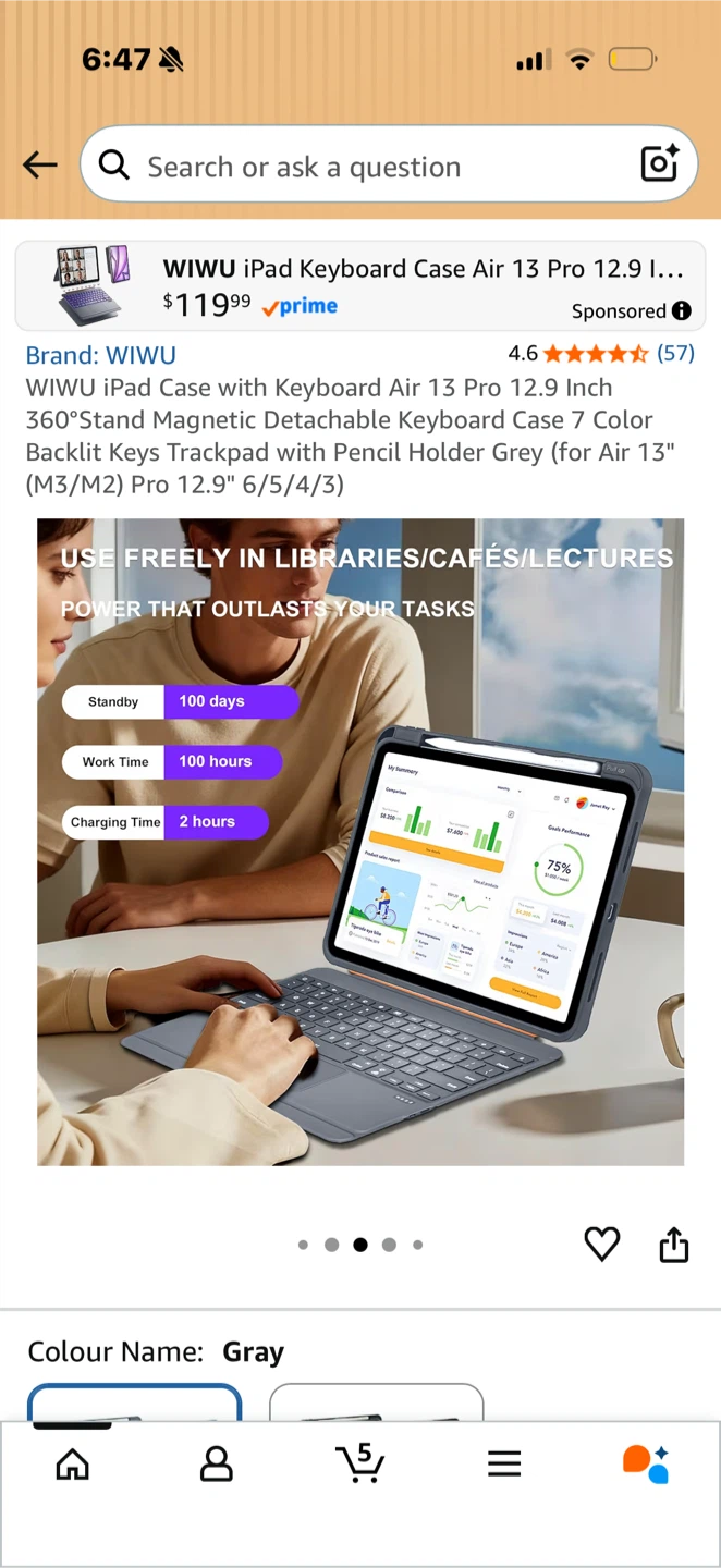 WIWU iPad Keyboard case for iPad 24/25 Air & 10.9/11” 11/10th