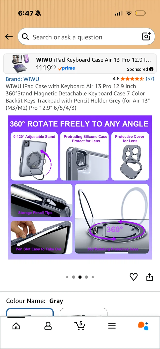 WIWU iPad Keyboard case for iPad 24/25 Air & 10.9/11” 11/10th - photo 3