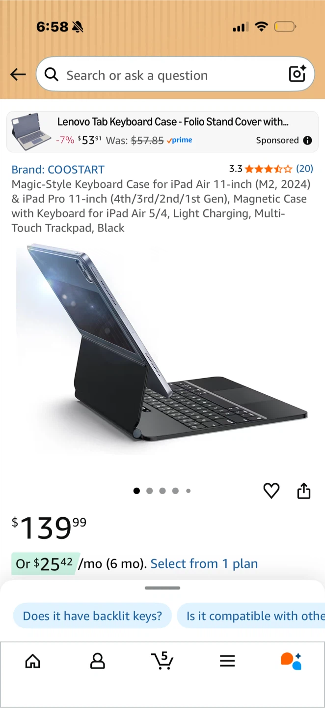 Wireless keyboard case for iPad Pro 11-inch & air 4/5/6 & 7