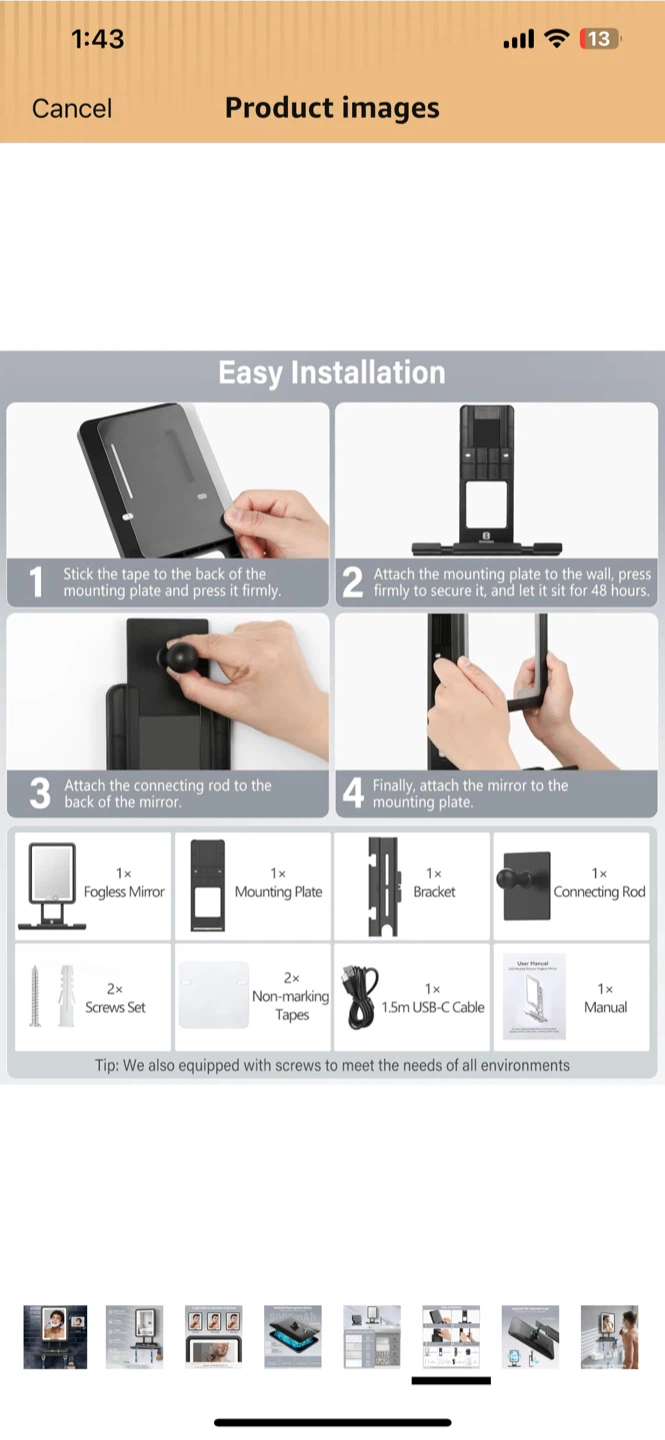 Shinowa LED Anti-Fog Shaving Mirror - photo 5