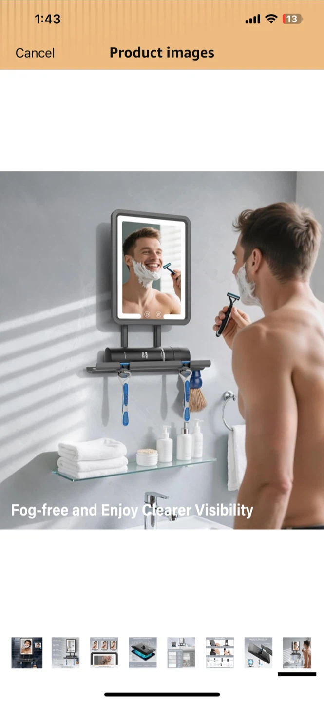 Shinowa LED Anti-Fog Shaving Mirror - photo 4
