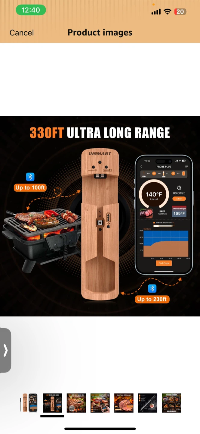 INSMART Wireless Meat Thermometer Probe - photo 2