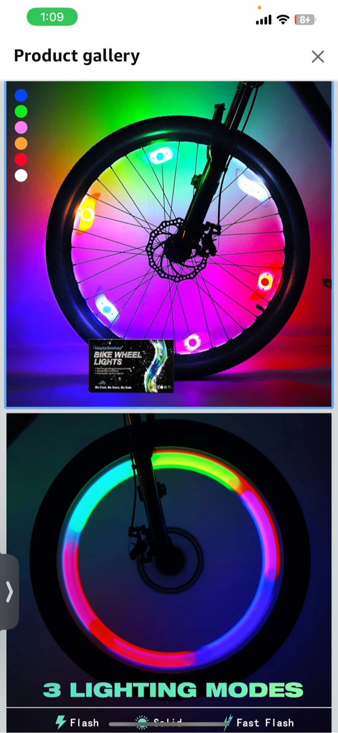 6-Pack Bike Wheel Lights with Extra Batteries & Zip Ties - photo 5