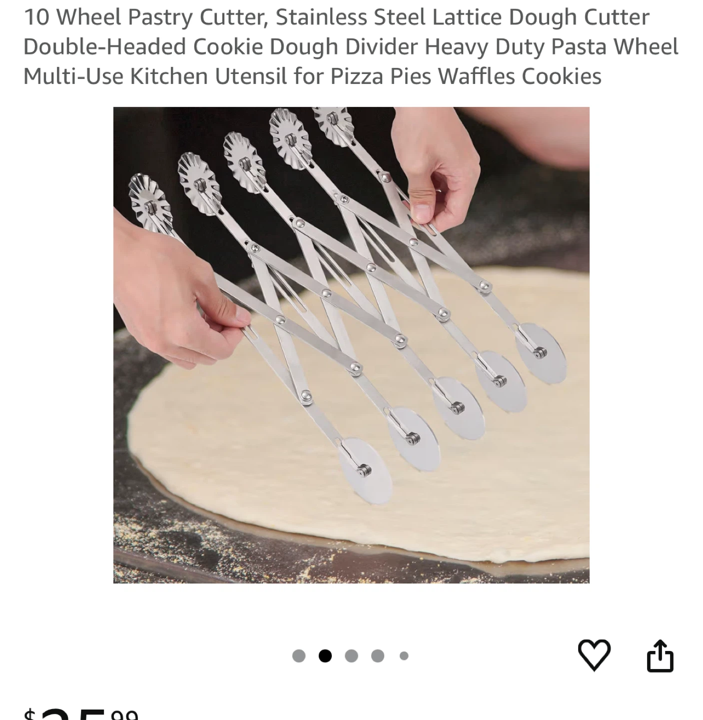 10 Wheel Stainless Steel Pastry Dough Cutter