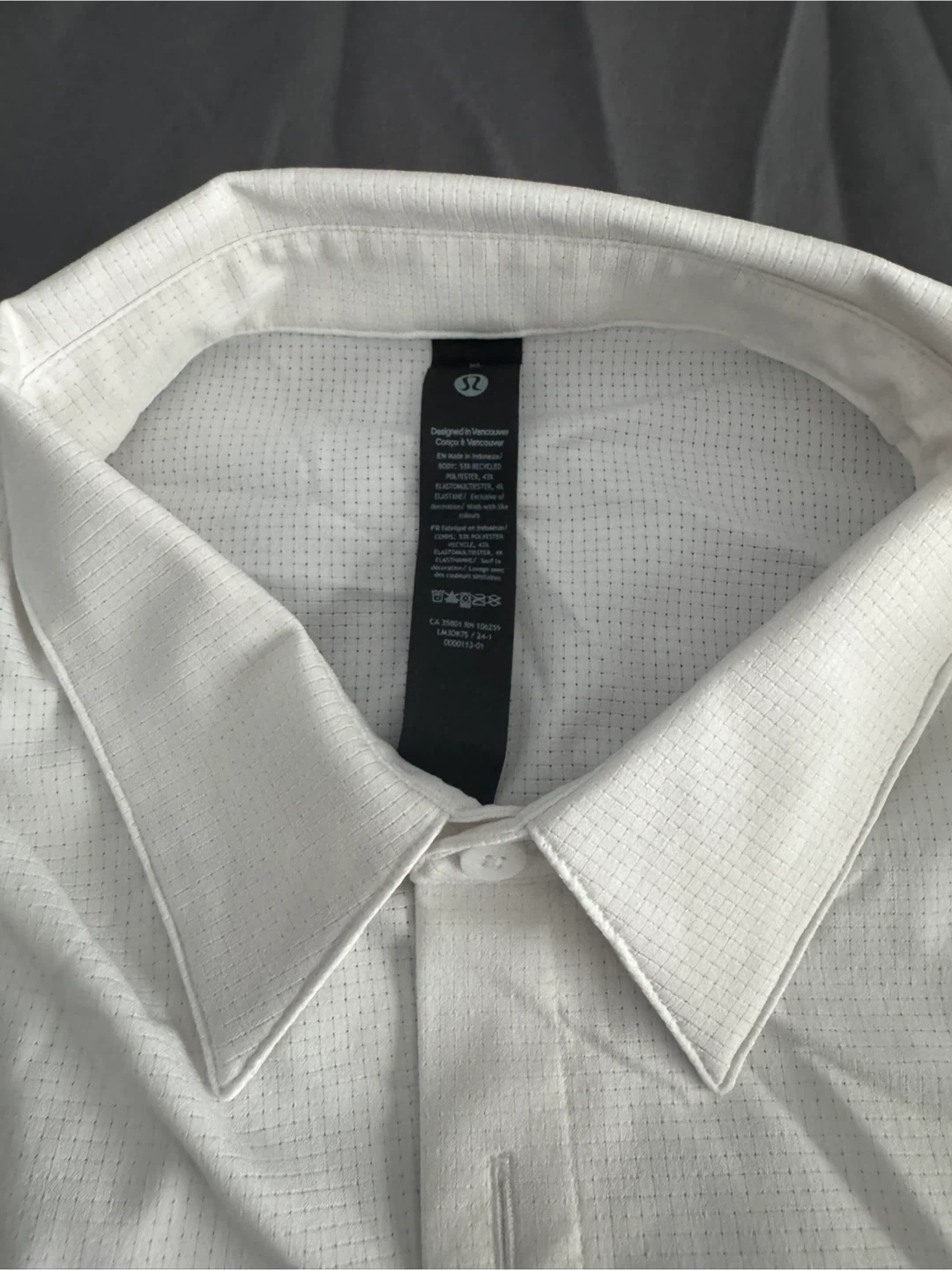 Lululemon Mens XL White Short Sleeve Button Up Shirt - photo 2