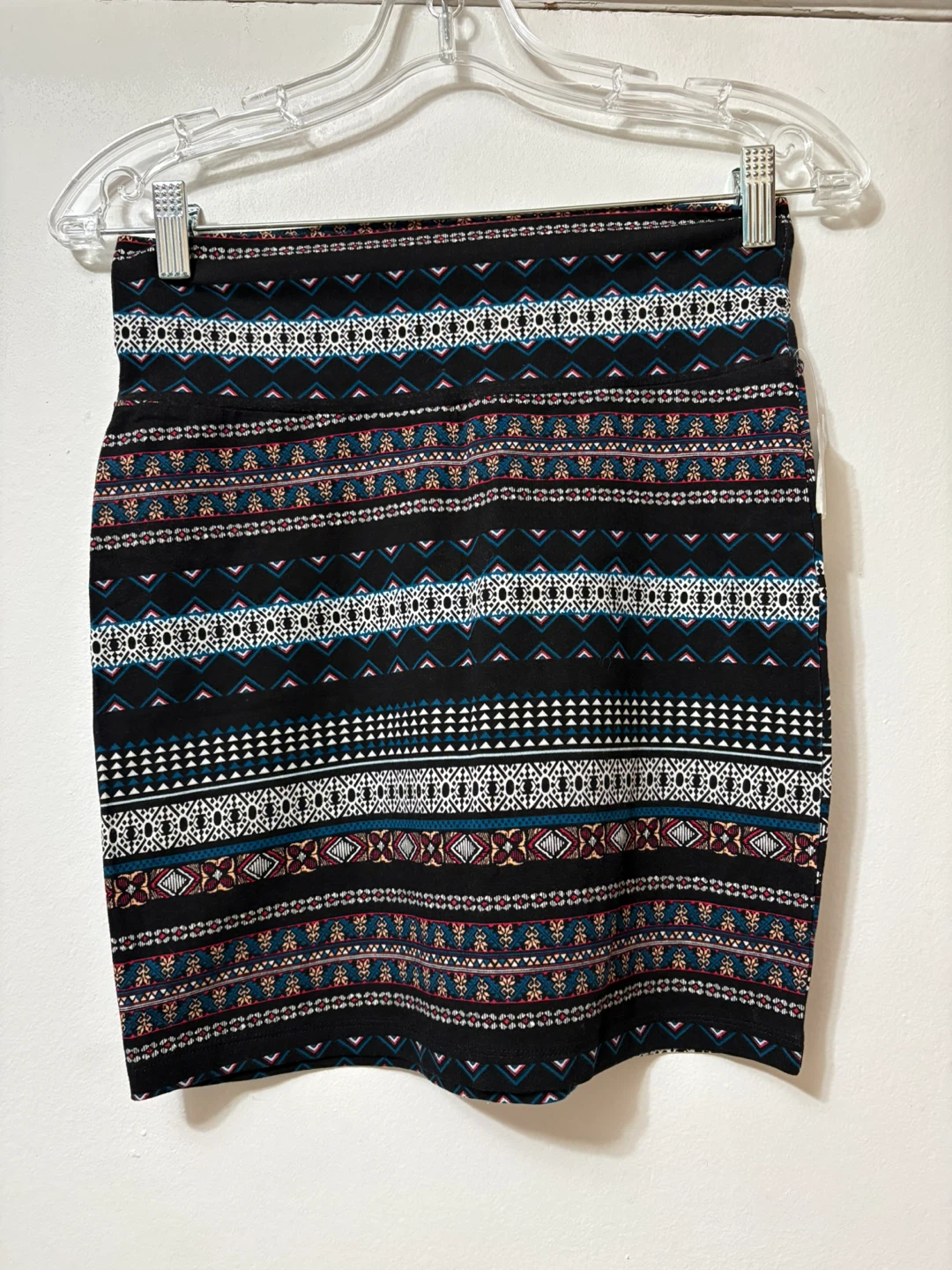 Charlotte Russe Black Tribal Print Mini Skirt Size M