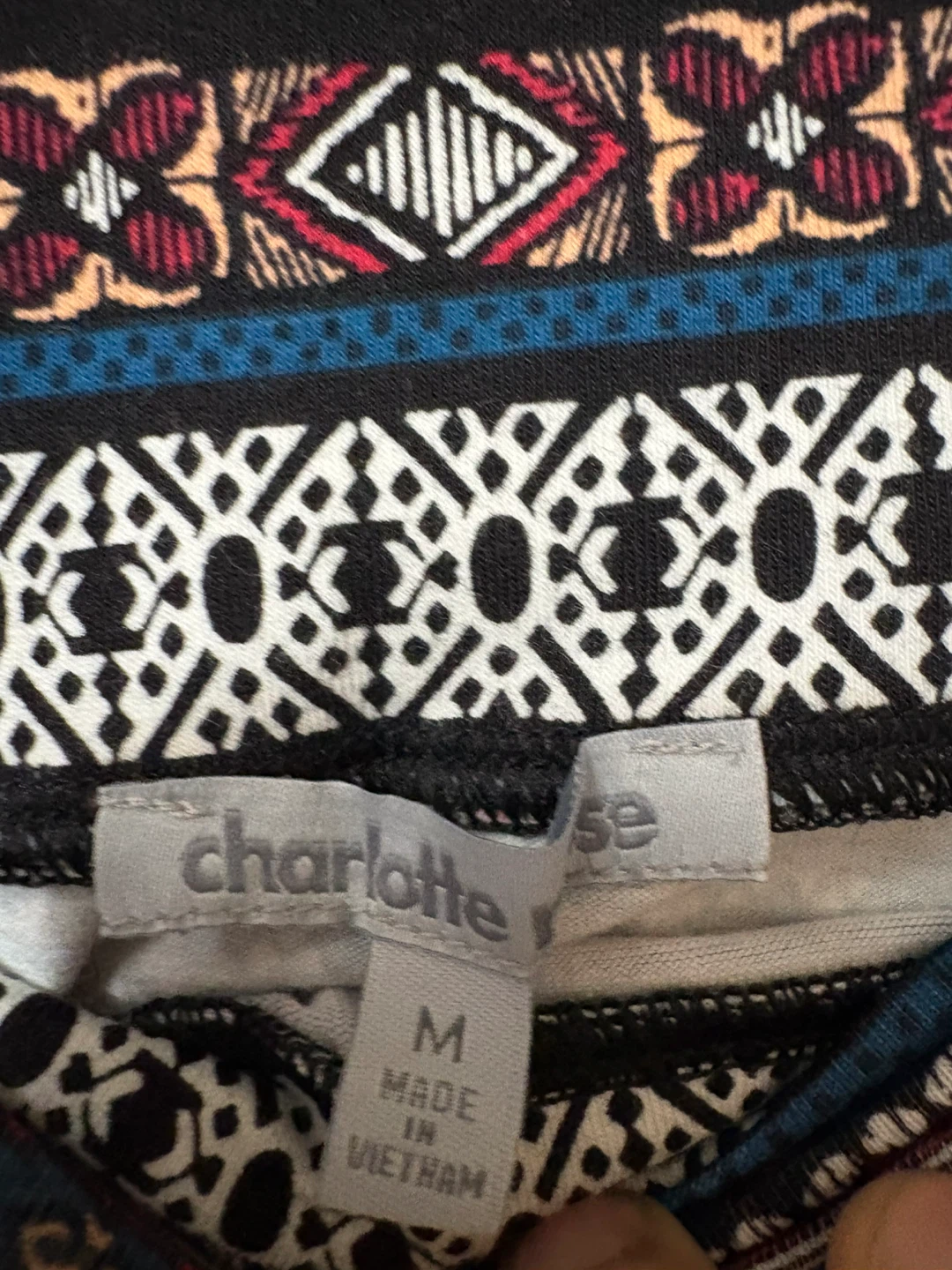 Charlotte Russe Black Tribal Print Mini Skirt Size M - photo 3