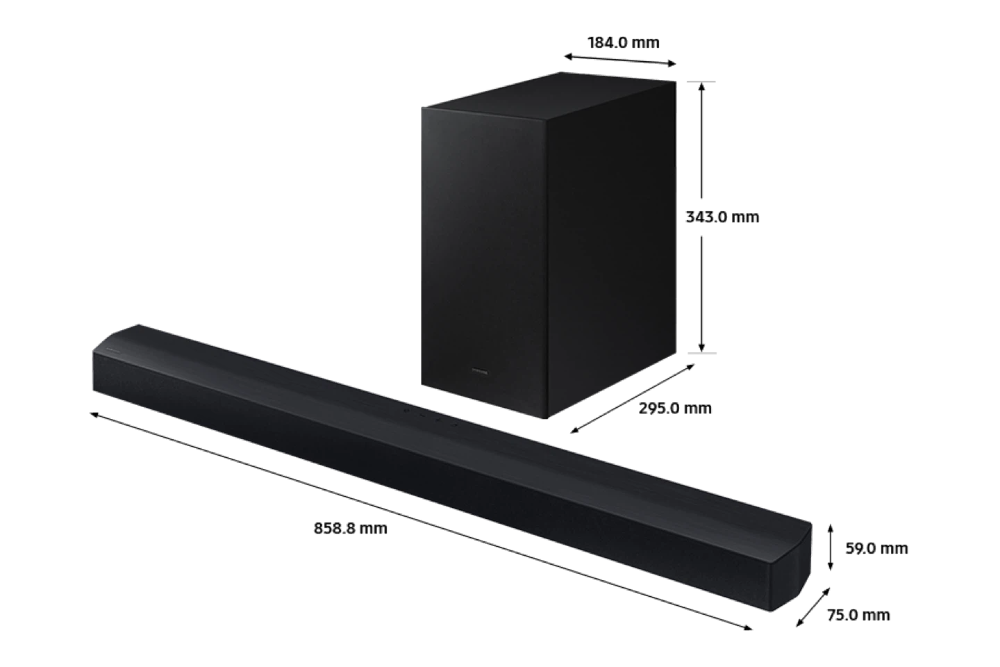 Samsung HW-C450 Soundbar and Subwoofer with Remote