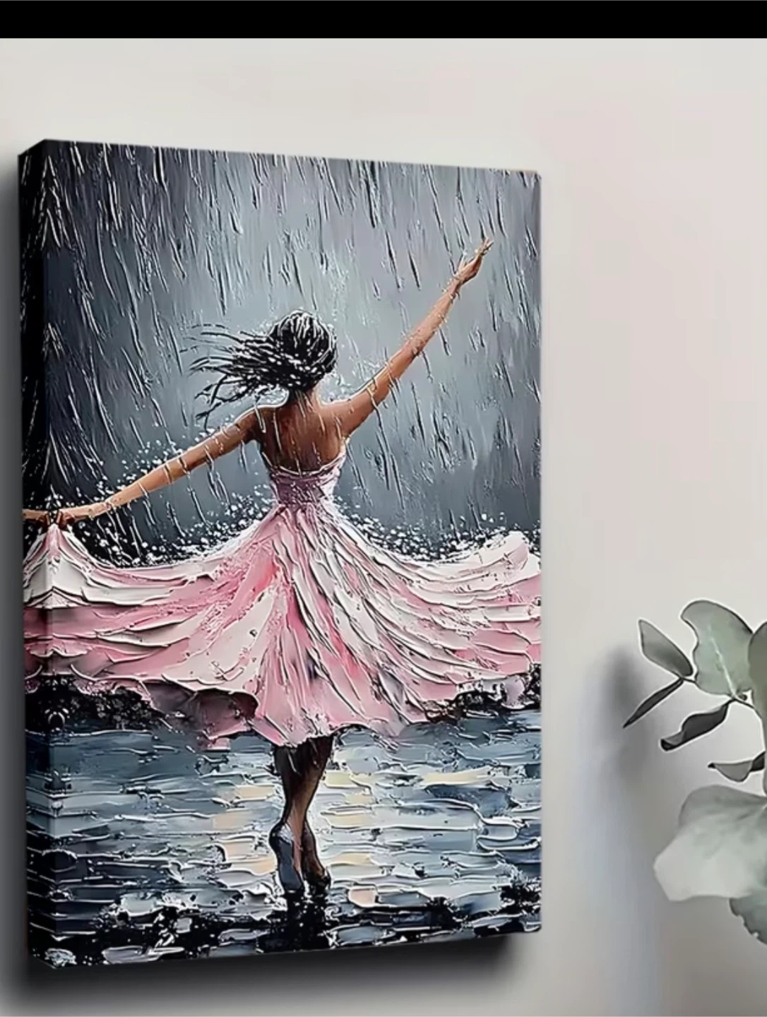 Canvas Wall Art - Woman Dancing in the Rain