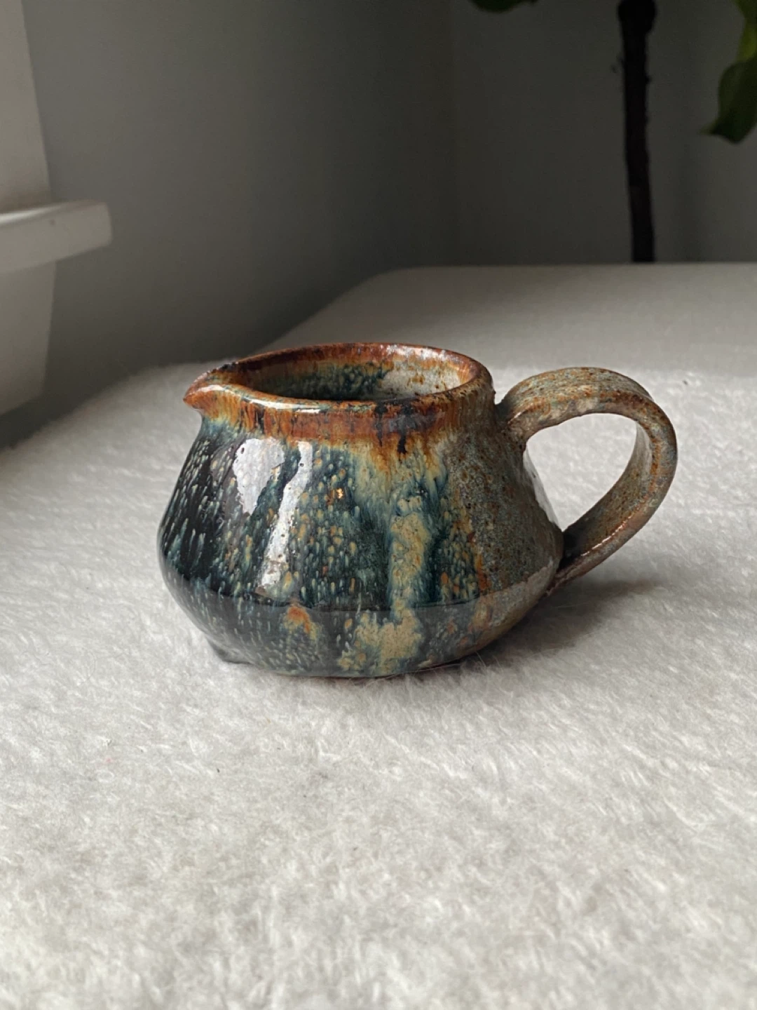 Handmade Antique Glazed Ceramic Creamer Pitcher