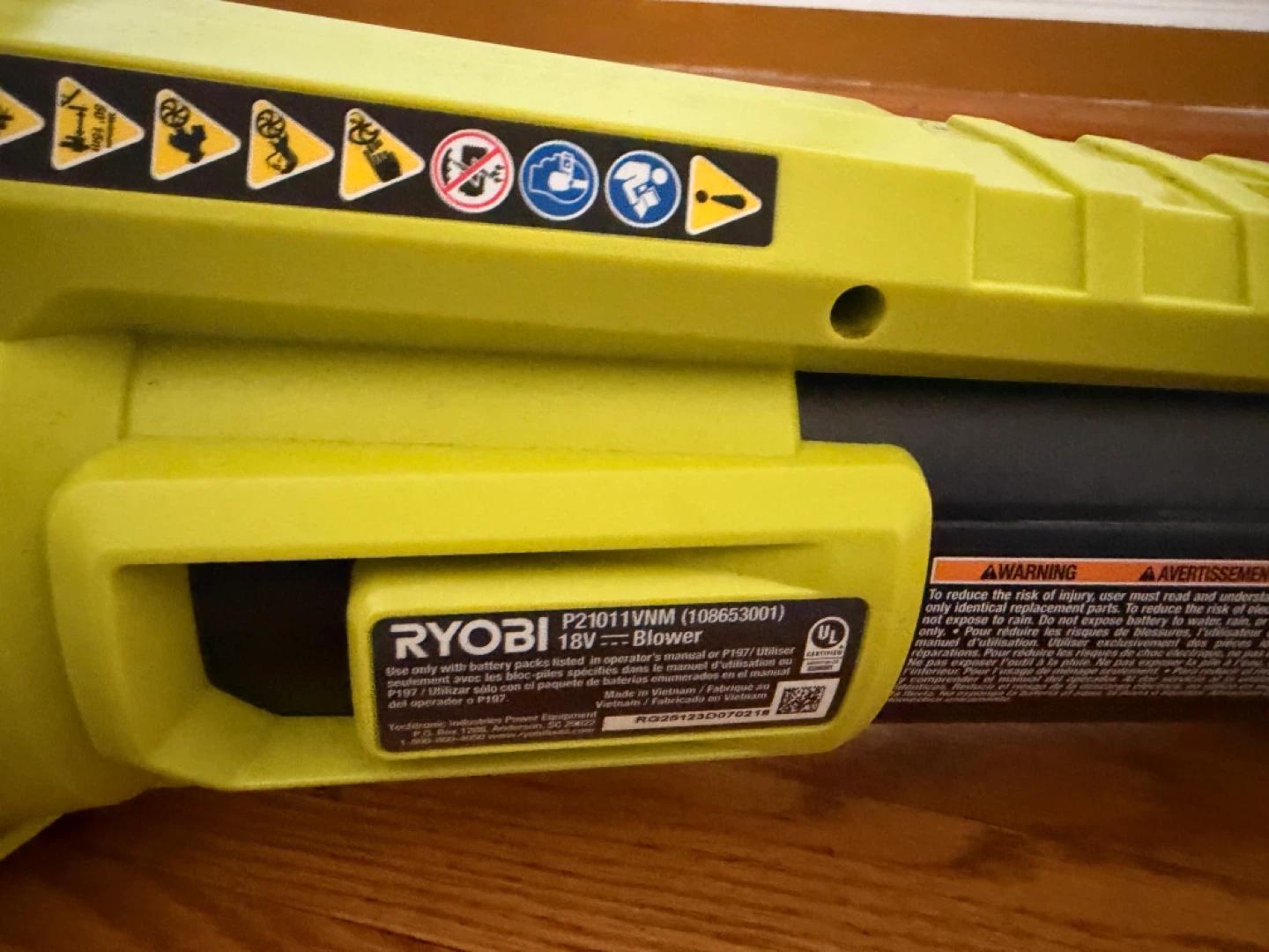 Ryobi 18V P21011VNM Blower - photo 3