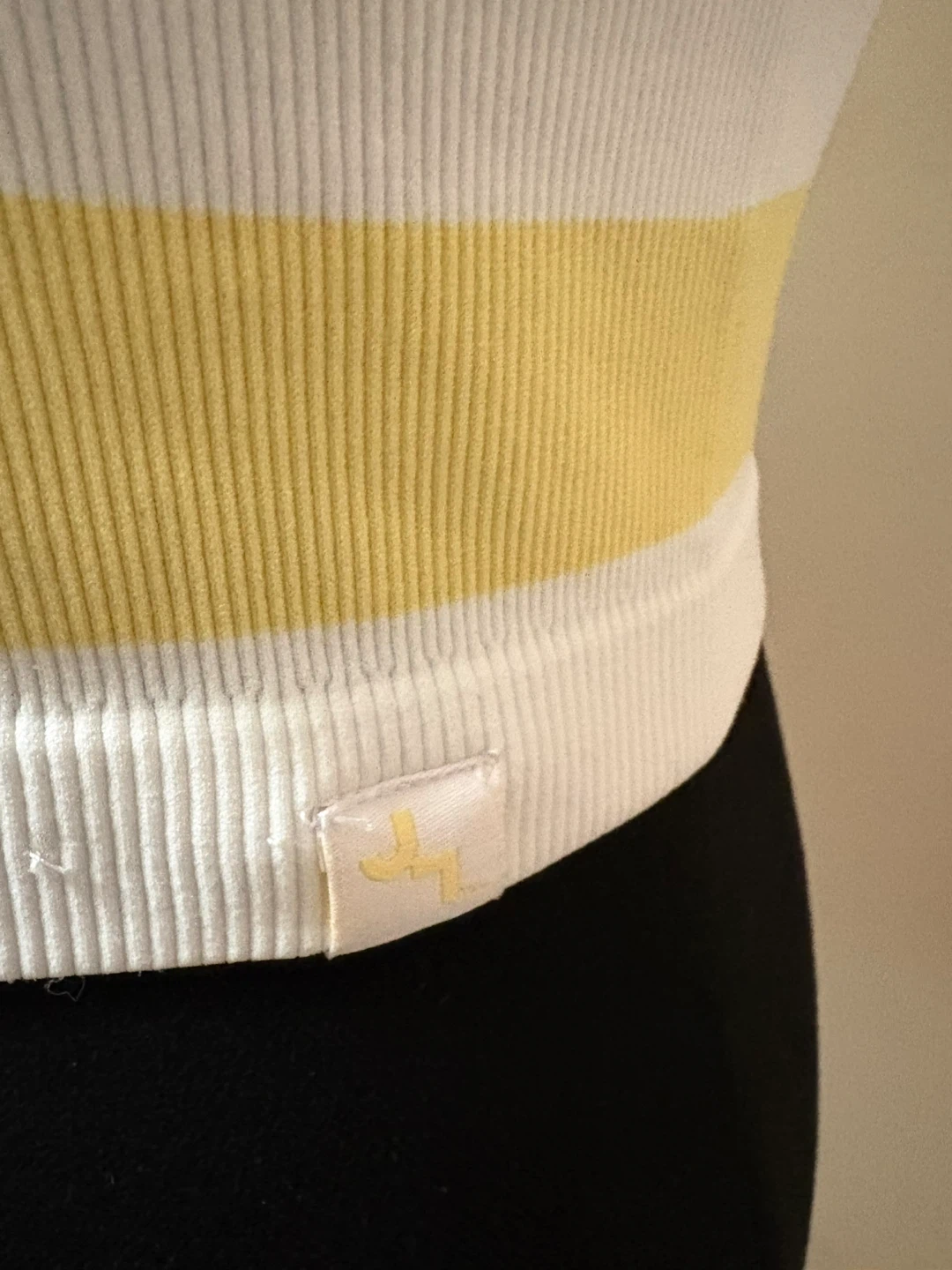 Joy Lab Striped Racerback Tank Top - Yellow & White - Small - photo 4