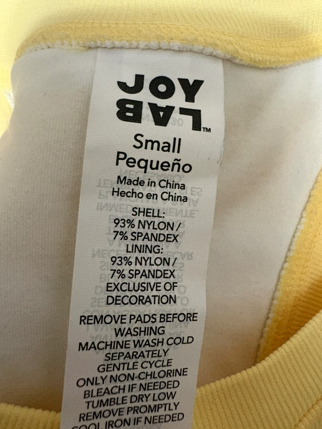 Joy Lab Striped Racerback Tank Top - Yellow & White - Small - photo 2