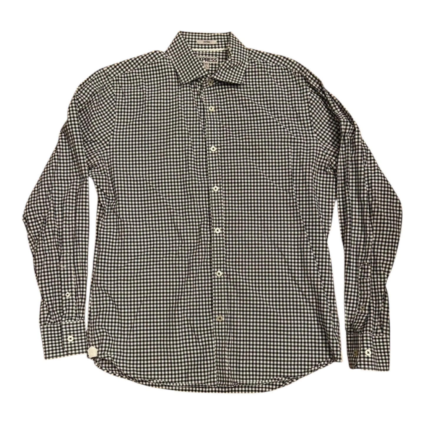 Express Men's Fitted Gingham Button-Down Shirt