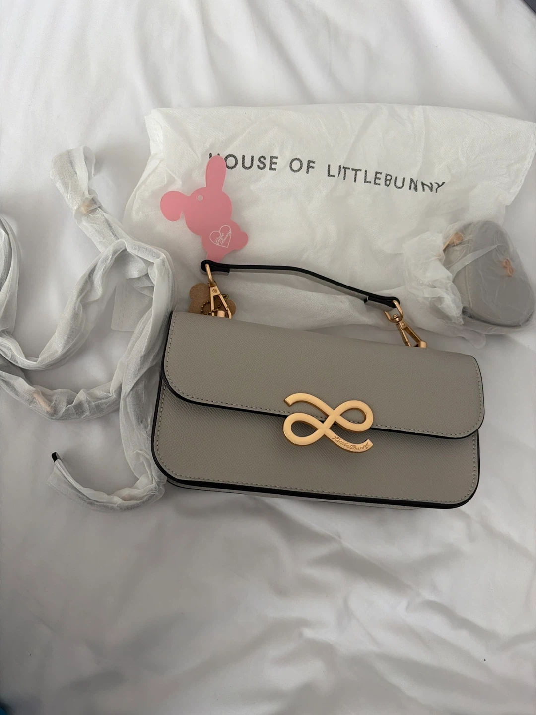 House of Little Bunny Grey Crossbody Bag with Coin Pouch