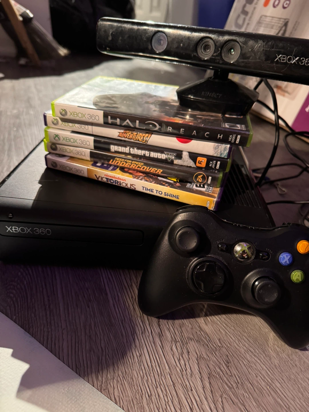 Xbox 360 Console with Kinect and Games