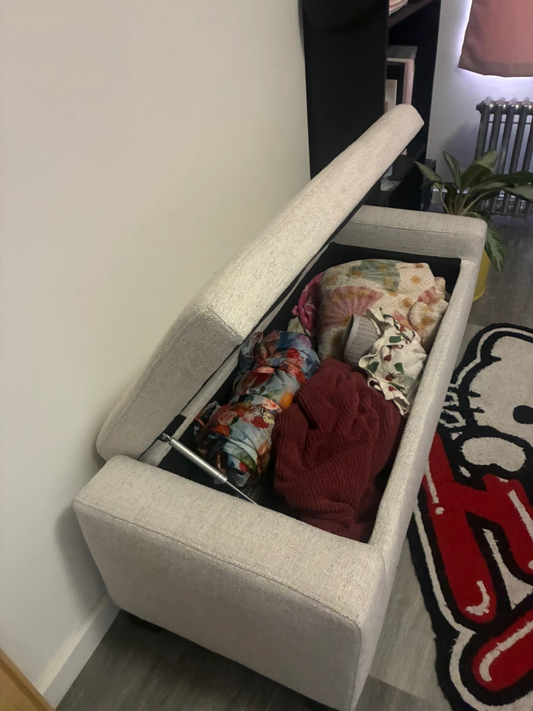 Cream Storage Ottoman - photo 2