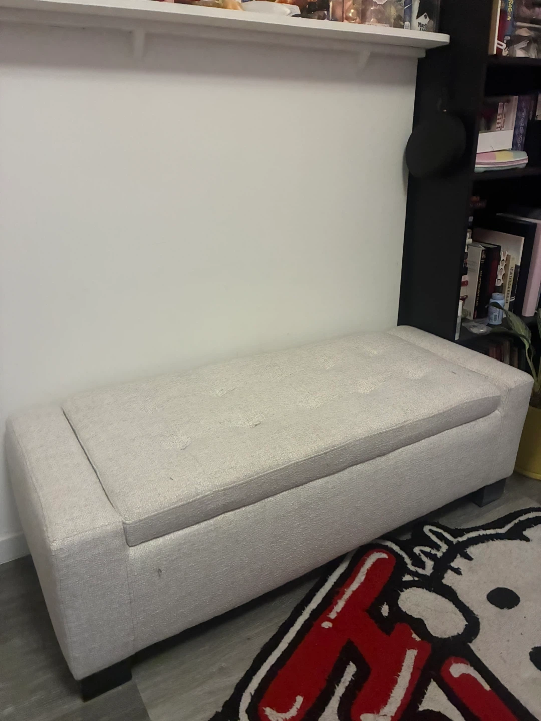 Cream Storage Ottoman