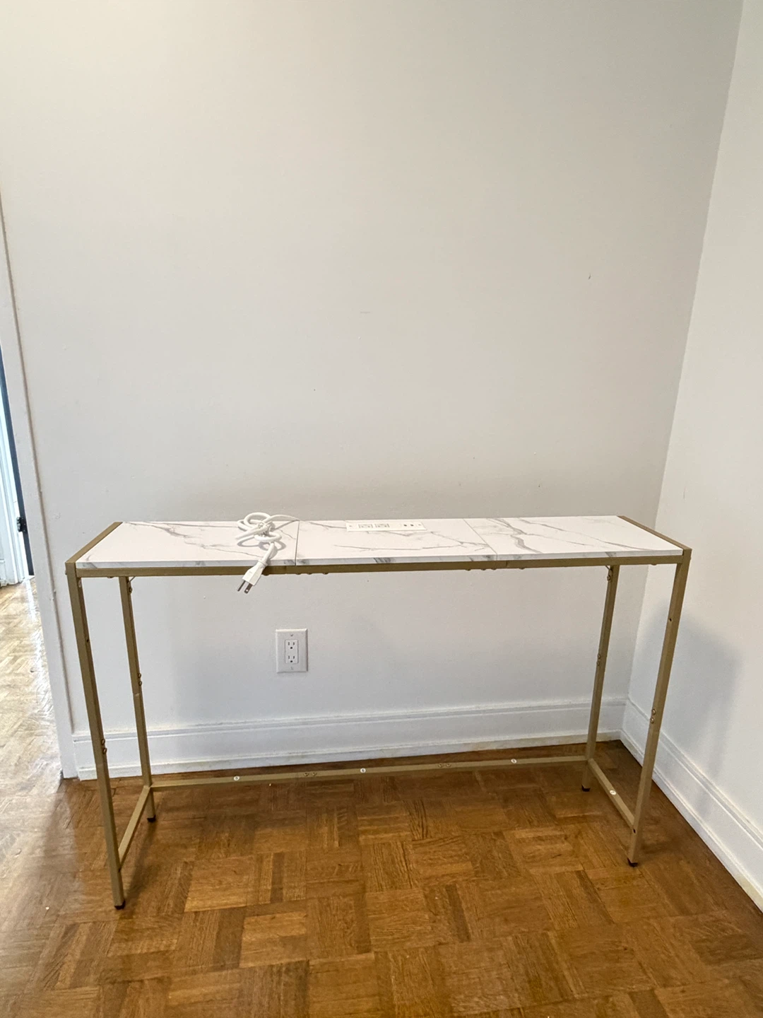 Console Table with Built-In Outlets & USB Ports