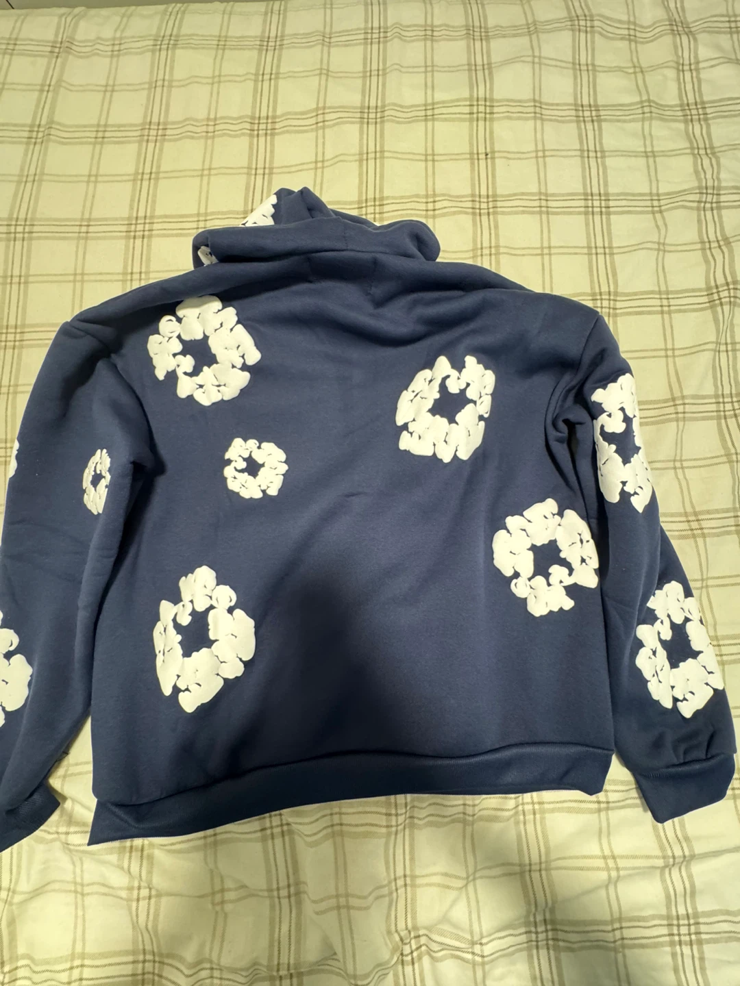 Denim Tears Navy Blue Sweatpants with White Cloud Pattern - photo 4