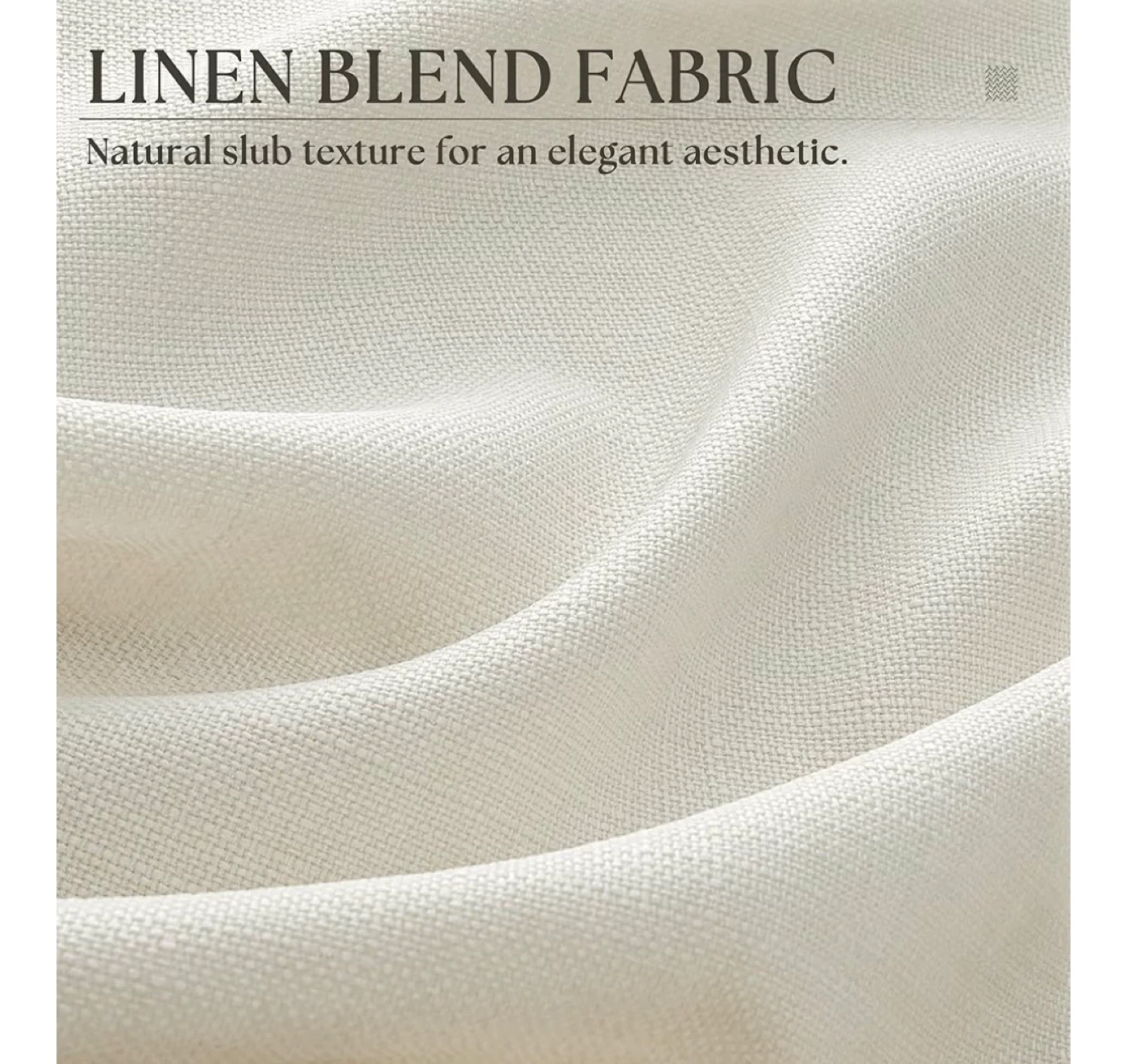 White Linen Blend Curtains - photo 3