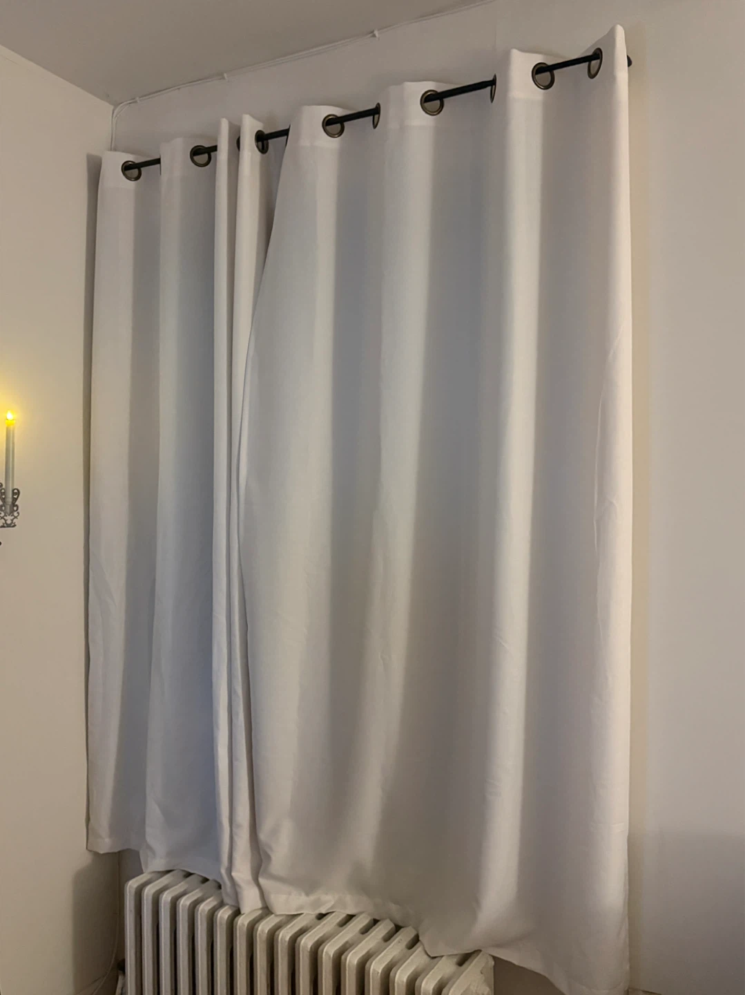 White Linen Blend Curtains