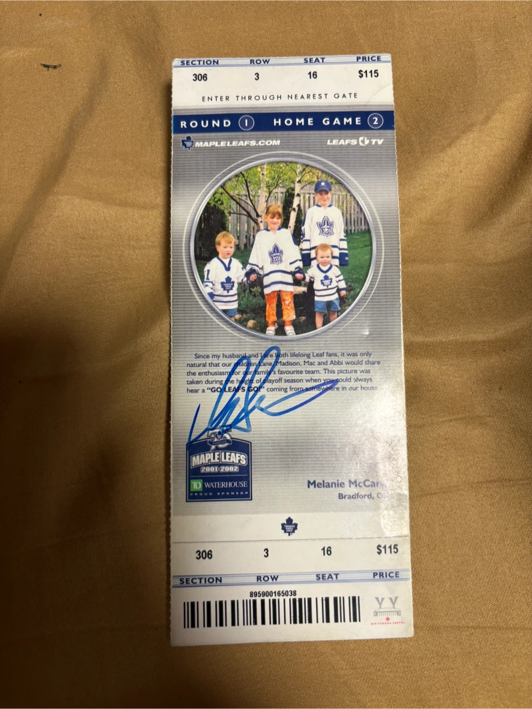 Darryl Sittler autographs hockey adult M jersey and ticket stub - photo 2